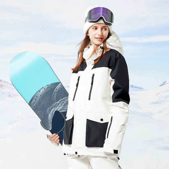Chaqueta de Esquí para Mujer con Bloques de Color - Versátil para Tabla Simple y Doble
