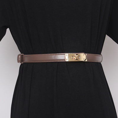Cinturón Fino de Cuero para Mujer - Accesorio Elegante para Vestidos, Suéteres y Abrigos - Image 4