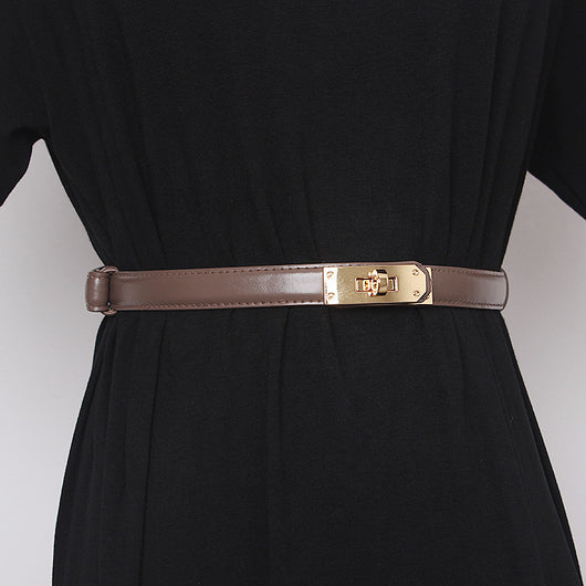 Cinturón Fino de Cuero para Mujer - Accesorio Elegante para Vestidos, Suéteres y Abrigos - Image 4