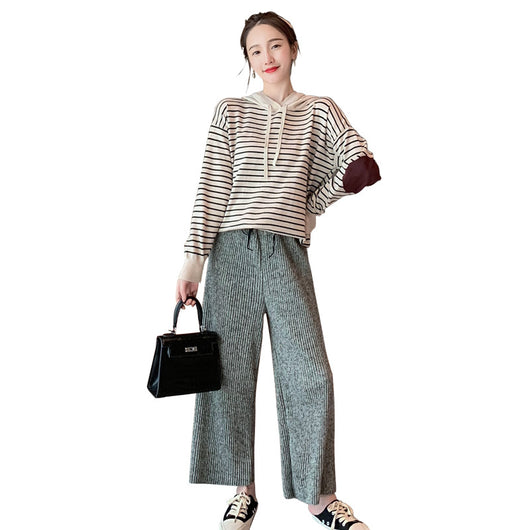 Conjunto de Lactancia Tejido Dos Piezas con Pantalón Ancho - Image 15