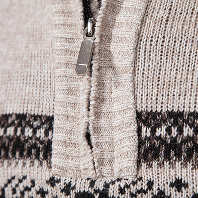 Suéter Tejido de Cuello Medio Cierre Half-zip Talla Grande - Image 11