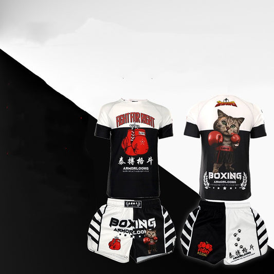 Shorts de Boxeo y MMA con Diseño de Gato Luchador