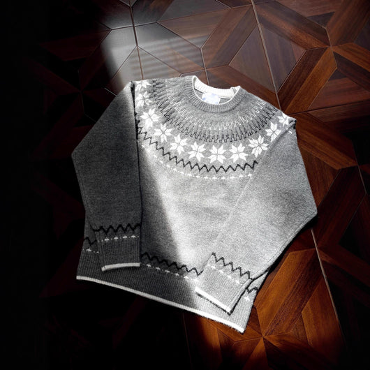 Suéter Tejido Jacquard Retro para Hombre - Image 3
