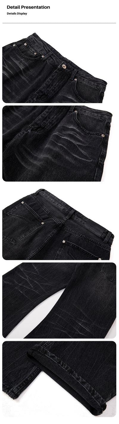 Jeans Vintage Desgastado con Efecto Rayo Americano - Image 8