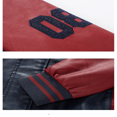 Chaqueta de Cuero PU Acolchada para Motociclista - Estilo Béisbol Hombre - Image 9