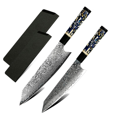 Cuchillo Kiryu Damasco Ámbar - Acero VG-10 67 Capas con Mango de Resina Mama - Image 22