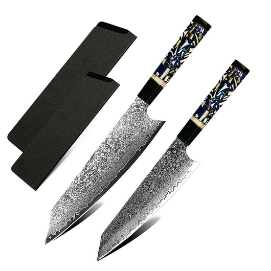 Cuchillo Kiryu Damasco Ámbar - Acero VG-10 67 Capas con Mango de Resina Mama - Image 22