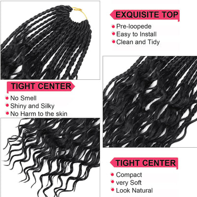 Cabello Trenzado Africano de Fibra Sintética - Trenzas de Ganchillo de 3 Hebras - Image 16