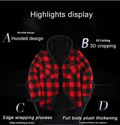 Camisa Cuadros con Capucha y Forro Polar para Hombre - Image 15