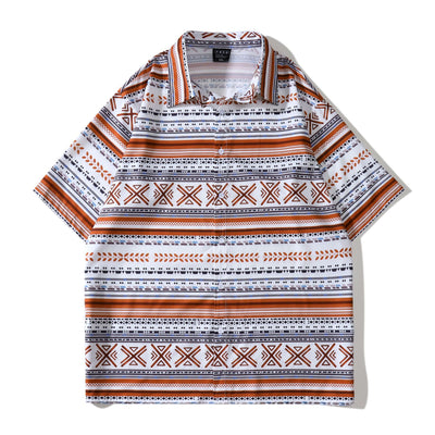 Camisa Suelta con Solapa de Manga Corta Unisex - Image 6