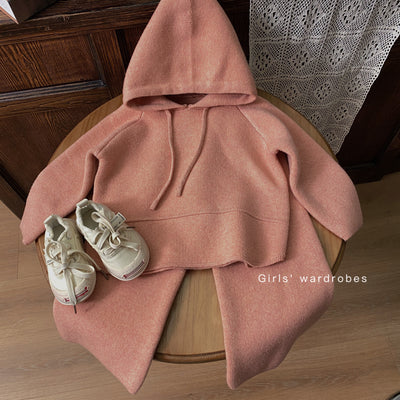 Conjunto Infantil: Sudadera con Capucha Tejida y Pantalón Casual - Image 3
