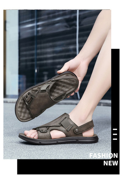 Sandalias de Cuero para Hombre con Suela Gruesa Antideslizante - Image 17