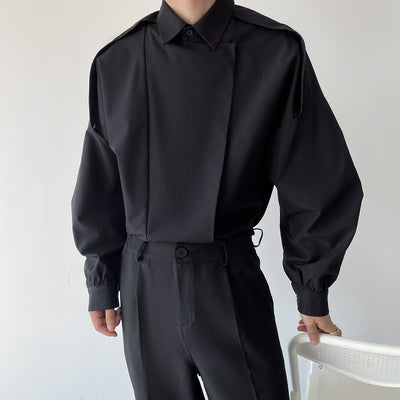 Camisa Manga Larga con Solapas Otoñales para Hombre - Image 11
