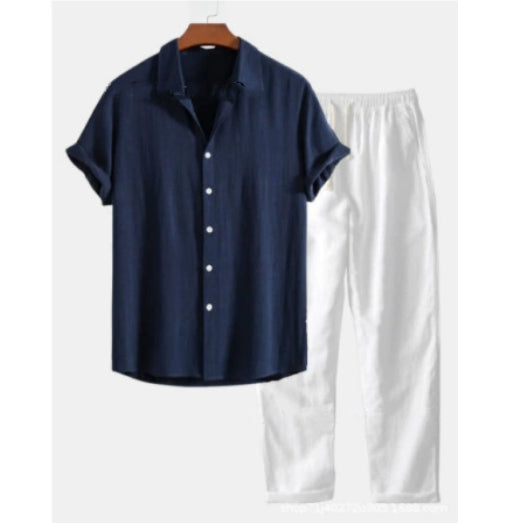 Traje Casual Hombre Estampado Manga Corta - Conjunto Moderno y Versátil - Image 11