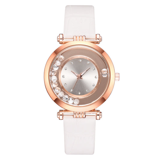Reloj de Moda con Cristales Brillantes y Correa de Cuero Serpentina - Image 2