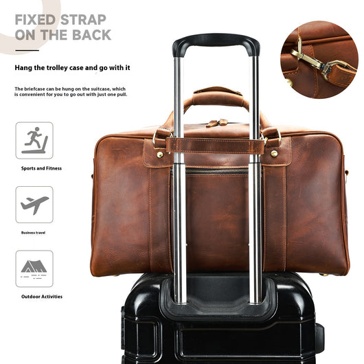 Bolsa de Viaje Retro en Cuero Genuino para Hombre - Image 9