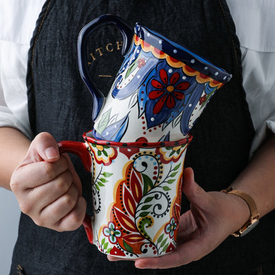Taza de Cerámica Pintada a Mano Estilo Bohemio - Image 13