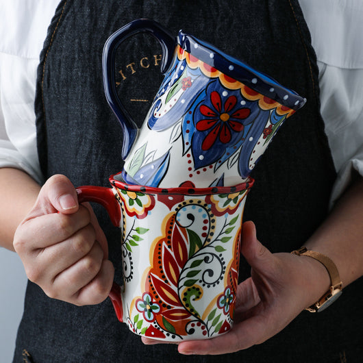 Taza de Cerámica Pintada a Mano Estilo Bohemio - Image 13