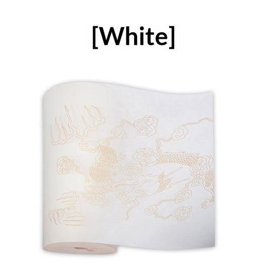 Papel para Caligrafía con Dragón Dorado y Patrones de Nubes Auspiciosas - Image 6