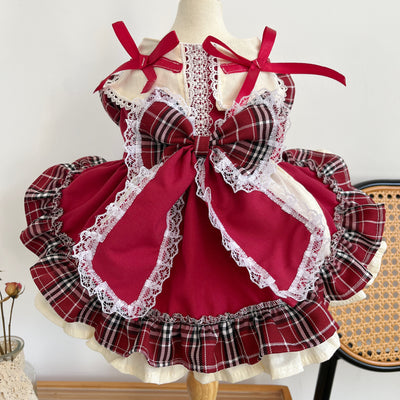 Vestido Lolita Princesa con Moño y Encaje Cuadros - Image 9
