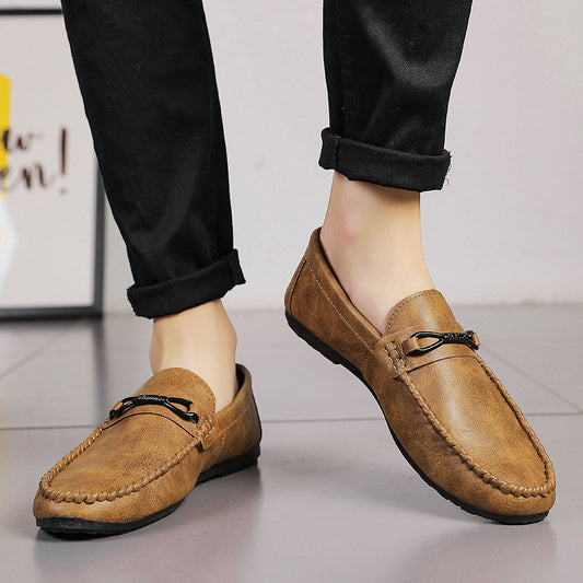 Zapatos Casuales de Cuero con Suela Flexible para Hombre