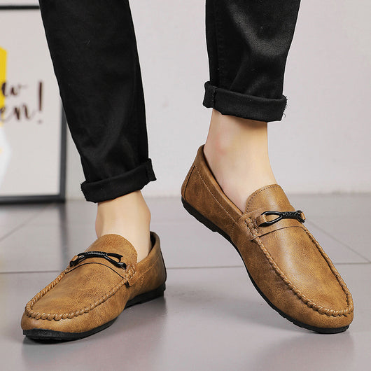 Zapatos Casuales de Cuero con Suela Flexible para Hombre