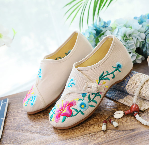 Zapatillas Deportivas Mujer Primavera Otoño con Bordado Floral Petunia