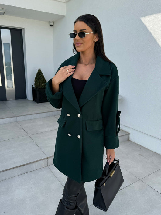 Abrigo de Lana con Cuello H Elegante para Desplazamientos Diarios - Image 27