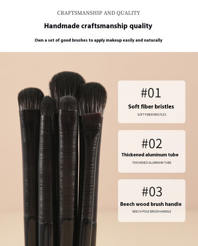 Set de 6 Brochas de Maquillaje Profesional - Sombra, Delineador y Corrector - Image 9