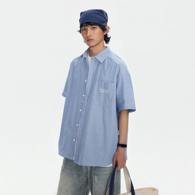 Overol Rayado con Manga Corta Unisex - Image 2