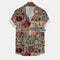 Camisa Casual de Manga Corta Estampada para Hombre