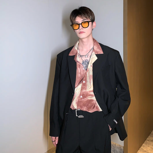 Camisa de Manga Larga con Diseño Abstracto - Estilo Coreano Moderno para Hombre - Image 14