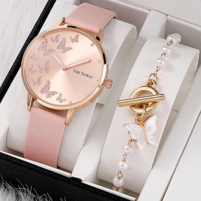 Reloj de Pulsera Dama Elegancia Temperamento con Banda Ajustable y Diamantes Mariposa - Image 21