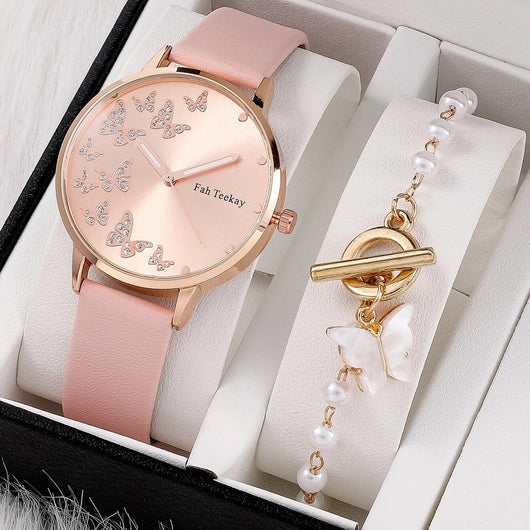 Reloj de Pulsera Dama Elegancia Temperamento con Banda Ajustable y Diamantes Mariposa - Image 21