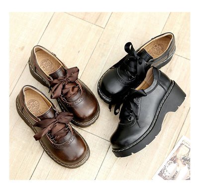 Zapatos Escolares Plataforma en Cuero para Mujer - Image 8