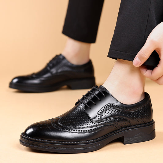 Zapatos Ejecutivos de Cuero Hueco para Hombre - Elegancia Formal y Casual