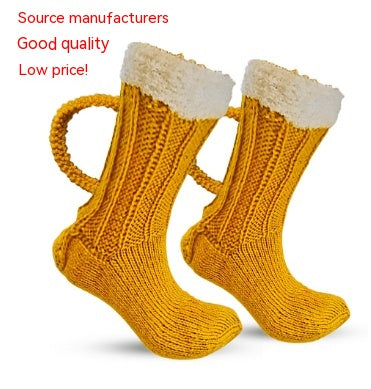 Calcetines Largos 3D Cerveza - Calcetines Térmicos Unisex Invierno Colorblock - Image 11