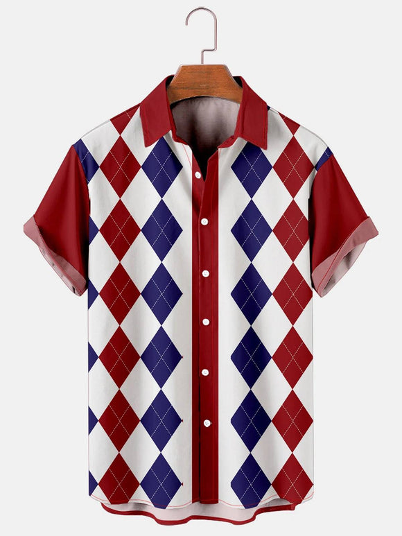 Camisa Casual Hombre Estampado Música y Batería