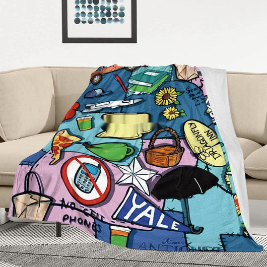 Manta Franela Estampada con Diseños de Alimentos para Sofá y Cama - Image 7