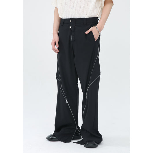 Pantalones Verticales Micro con Cierre Lateral - Versión Coreana para Hombre - Image 11