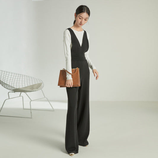 Mono Casual sin Mangas con Cintura Alta y Tirantes - Otoño
