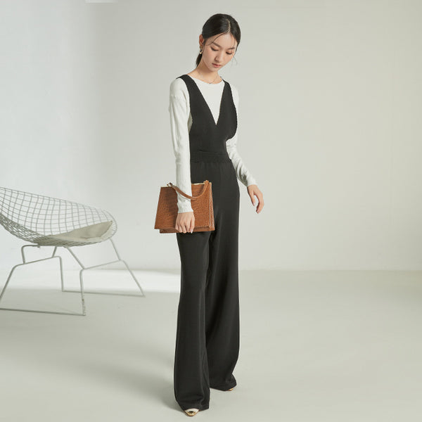 Mono Casual sin Mangas con Cintura Alta y Tirantes - Otoño