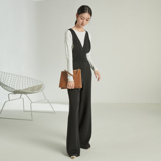 Mono Casual sin Mangas con Cintura Alta y Tirantes - Otoño