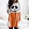 Blusa Larga Estampada para Halloween con Fantasma y Calabaza
