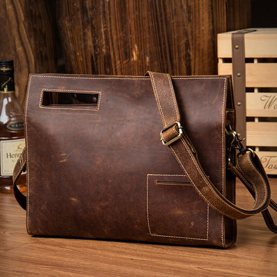 Bolso Mensajero de Cuero Crazy Horse - Elegancia Casual para Cada Día