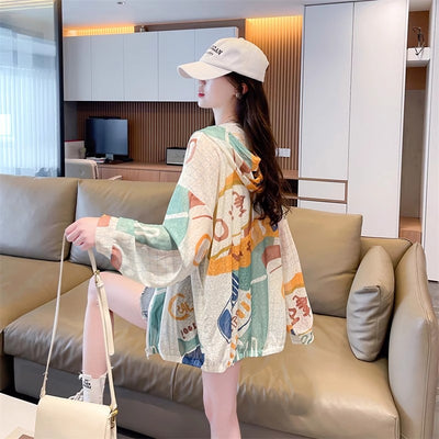 Chamarra Suelta Estilo Coreano de Protección Solar Talla Grande - Image 17