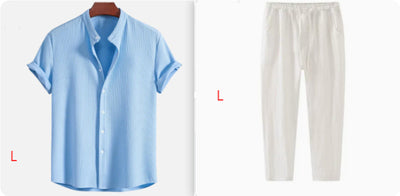 Camisa Suelta de Manga Corta para Hombre - Comodidad Veraniega - Image 16
