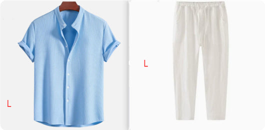 Camisa Suelta de Manga Corta para Hombre - Comodidad Veraniega - Image 16