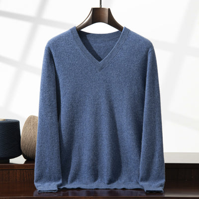 Suéter Minimalista Cuello en V para Hombre - Image 9