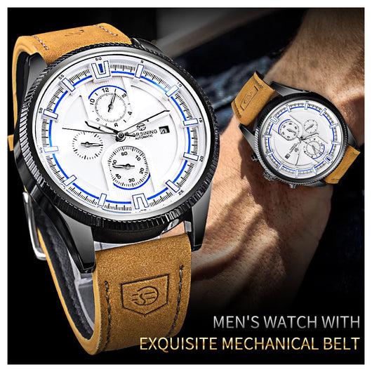Reloj Automático Deportivo para Hombre con Correa de Cuero - Image 27